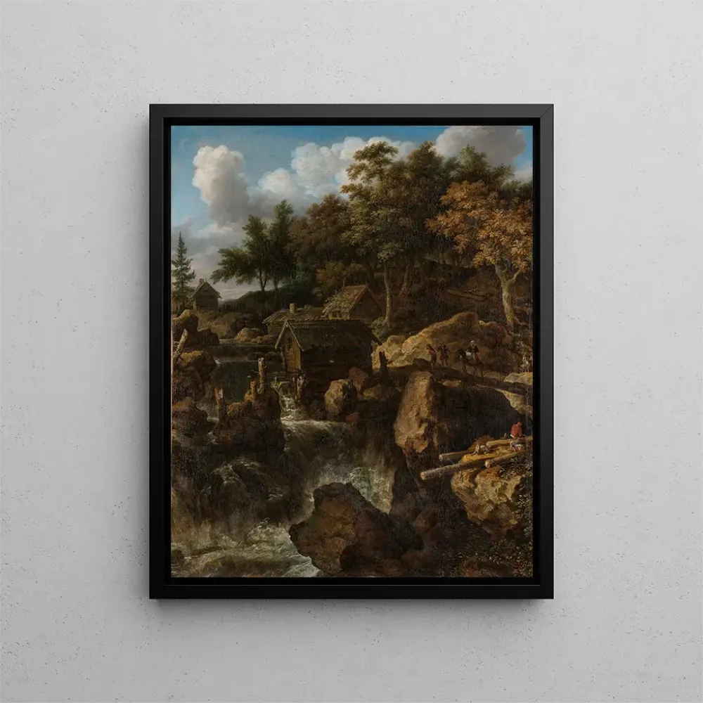 Gemälde Landschaftsbild mit Wasserfall - Allaert van Everdingen | Kunstdruck
