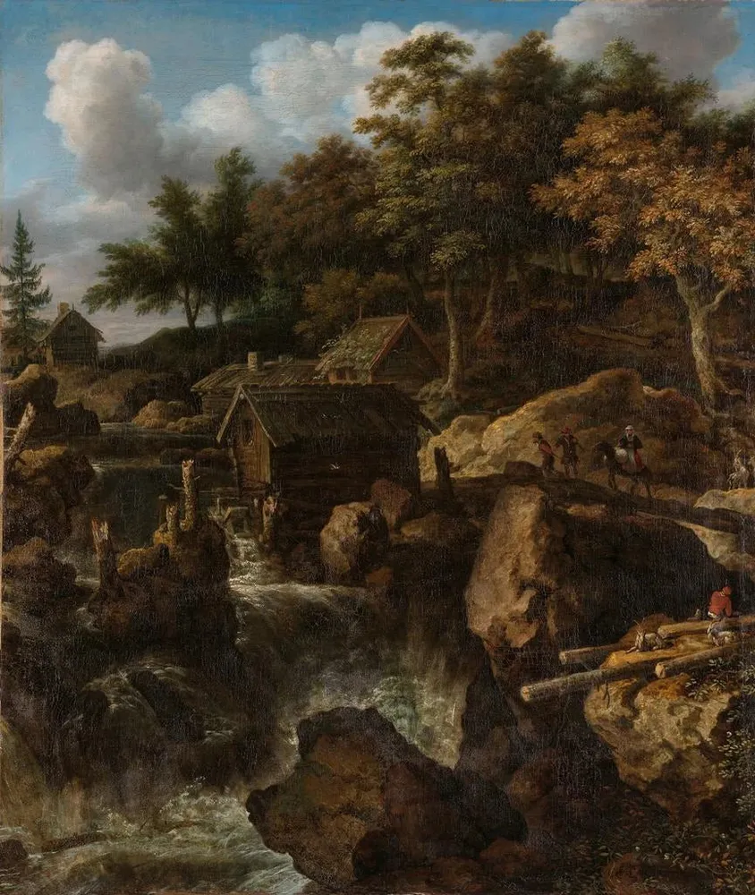 Gemälde Landschaftsbild mit Wasserfall - Allaert van Everdingen | Kunstdruck