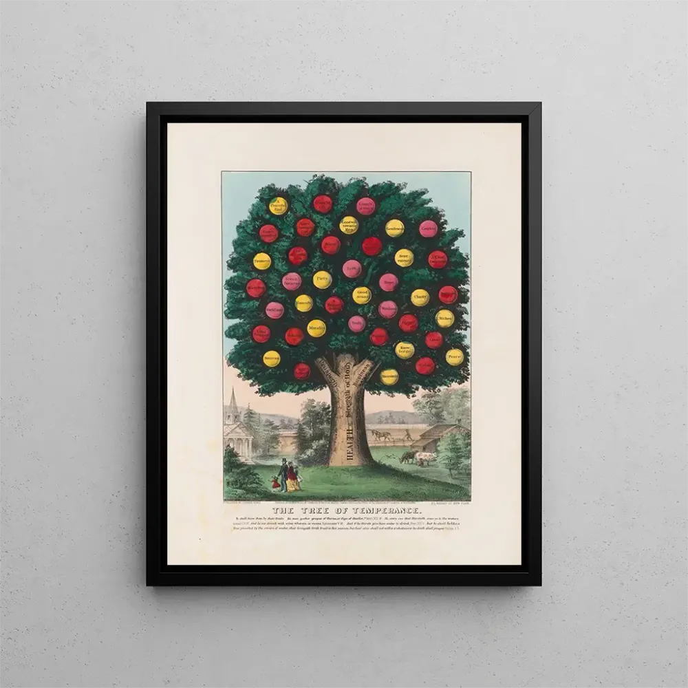 Gemälde L'Arbre de tempérance - Currier Ives | Kunstdruck