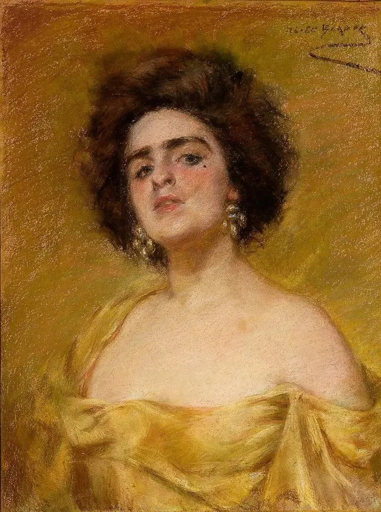 Gemälde Laura en jaune - Alice Pike Barney | Kunstdruck