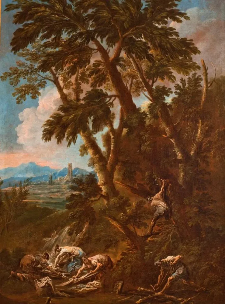Gemälde Lavandières und Holzfäller - Alessandro Magnasco | Kunstdruck
