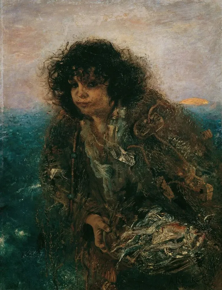 Gemälde L'enfant du pêcheur italien - Anton Romako | Kunstdruck