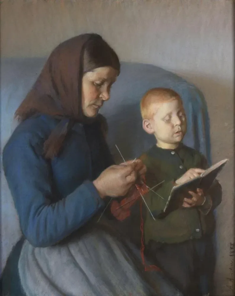 Gemälde La leçon est revue - Anna Ancher | Kunstdruck