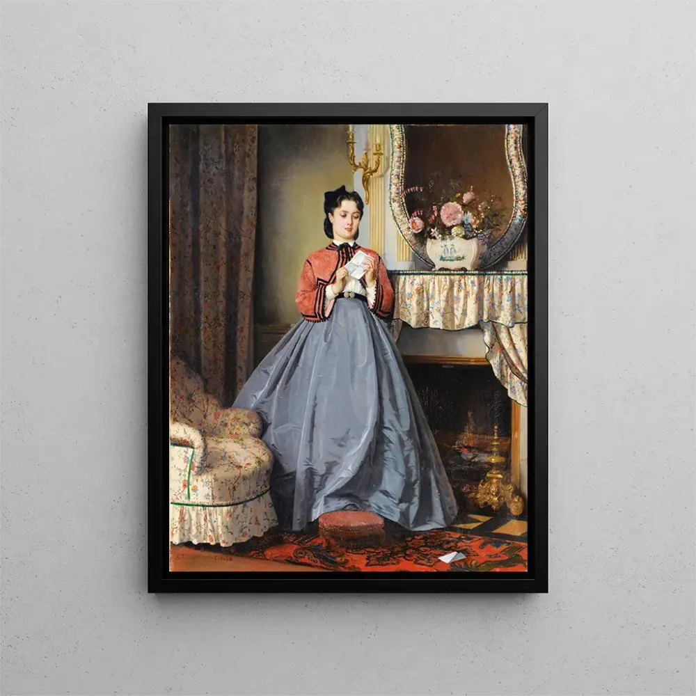 Gemälde La Lettre d'amour - Auguste Toulmouche | Kunstdruck