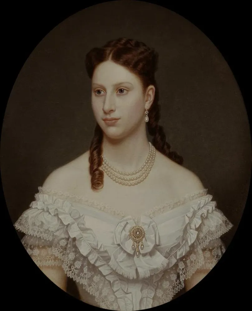 Gemälde Lovisa Lovisa Josefina Eugenia 1851-1926 Königin von Dänemark Prinzessin von Schweden und Norwegen - Amalia Lindeg...
