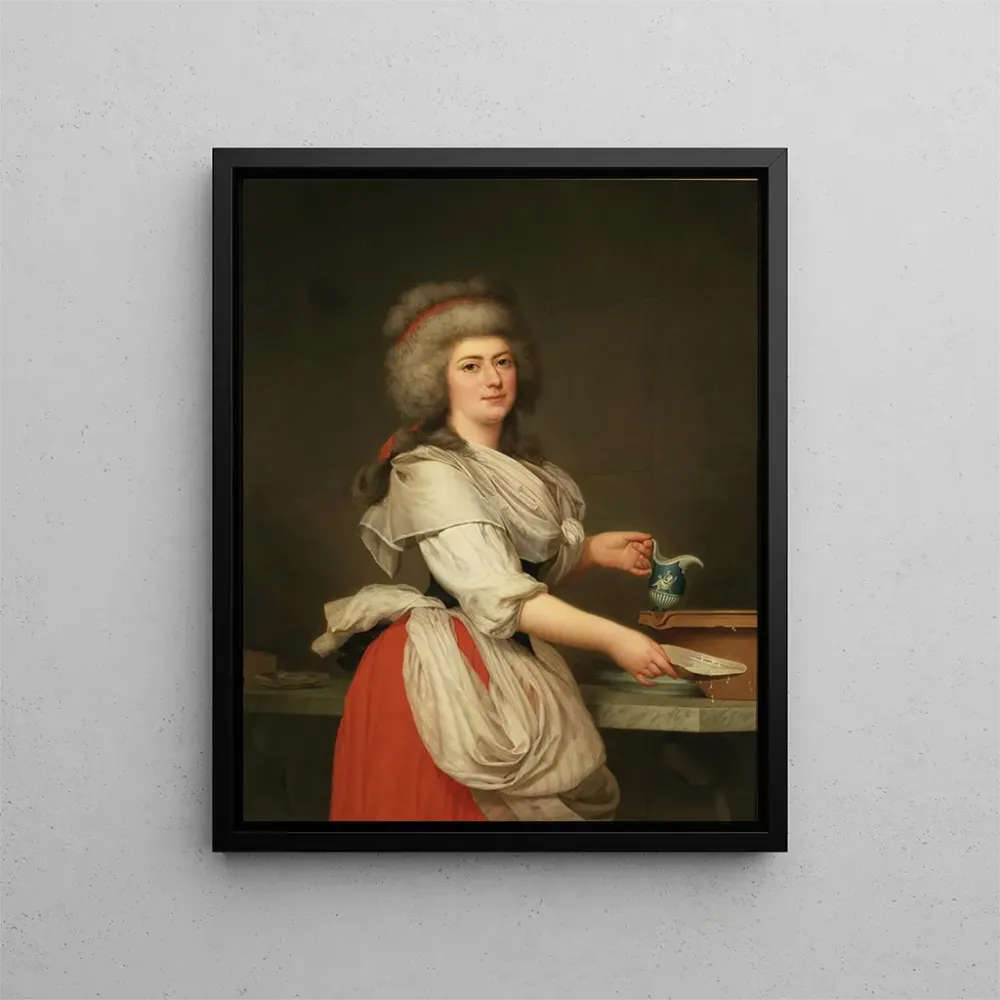 Gemälde Madame . Aughi, Freundin von Königin Marie-Antoinette, als Milchfrau der königlichen Molkerei von Trianon - Adolf...