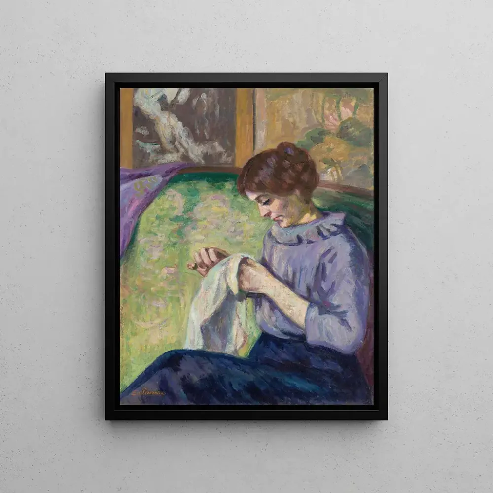 Gemälde Madame Guillaumin cousant - Armand Guillaumin | Kunstdruck