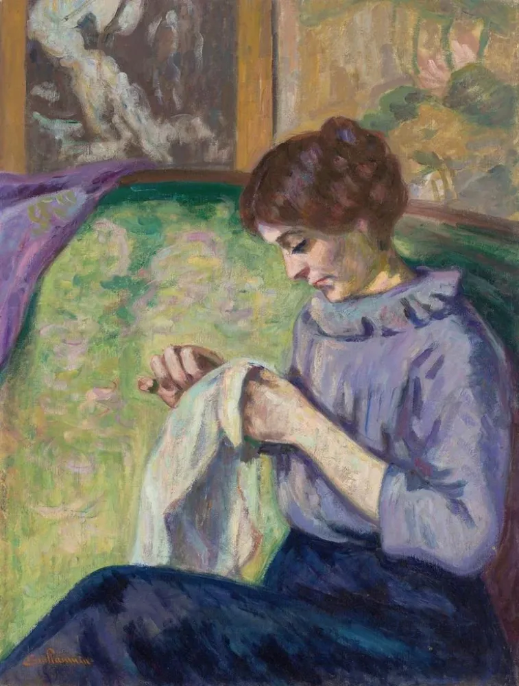 Gemälde Madame Guillaumin cousant - Armand Guillaumin | Kunstdruck