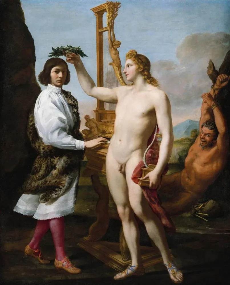 Gemälde Marcantonio Pasqualini gekrönt von Apollo - Andrea Sacchi
