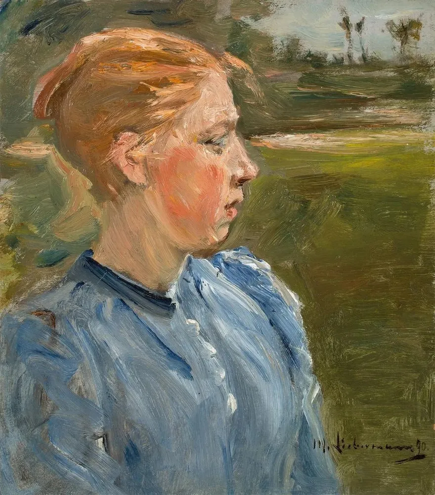 Gemälde Mädchen Blau der Landschaft - Max Liebermann | Kunstdruck