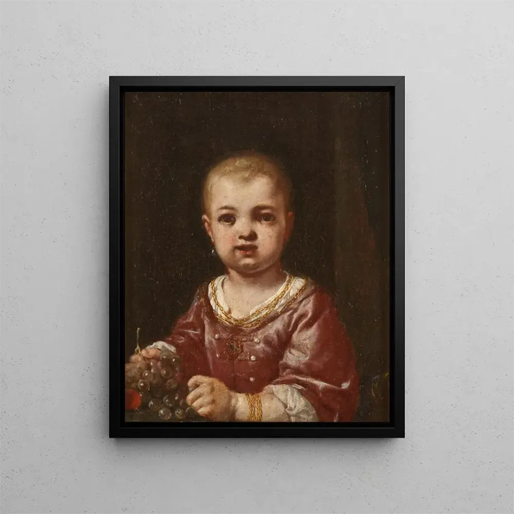 Gemälde Mädchen, das eine Traube hält - Antonio Mercurio Amorosi | Kunstdruck