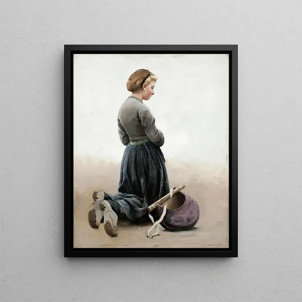 Gemälde Mädchen kniend - August Hagborg | Kunstdruck