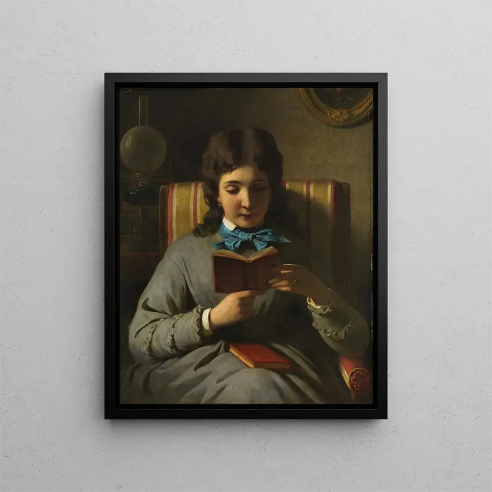 Gemälde Mädchen liest - Anton Ebert | Kunstdruck