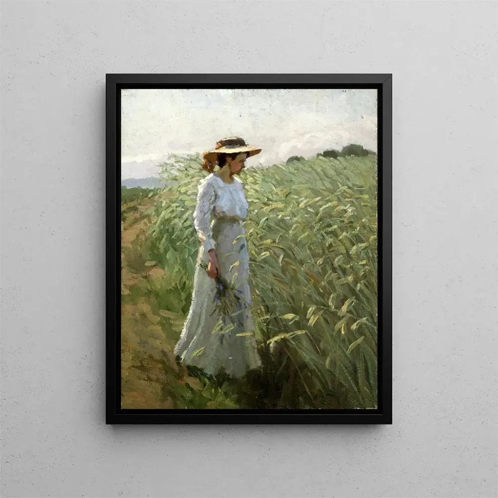Gemälde Mädchen im Maisfeld - Bernhard Klinckerfuß | Kunstdruck