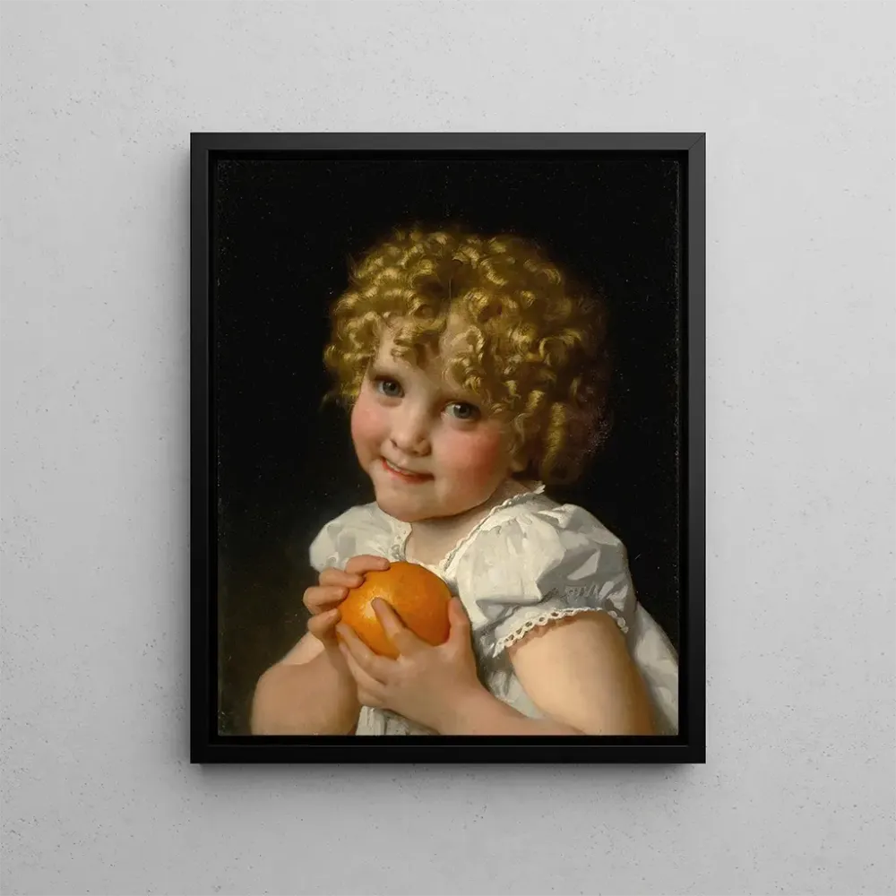 Gemälde Mädchen mit Orange - Léon Jean - Basile Perrault | Kunstdruck