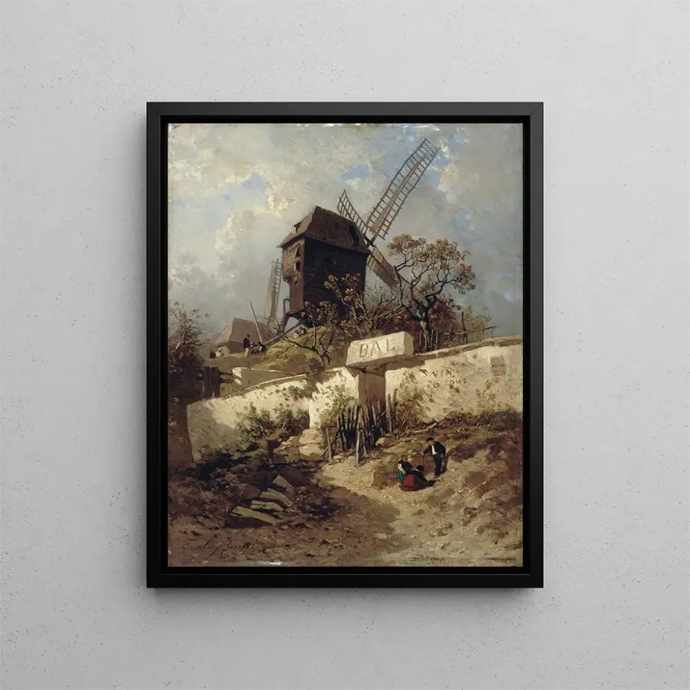 Gemälde Le Moulin de la Galette à Montmartre - Eugène Cicéri | Kunstdruck