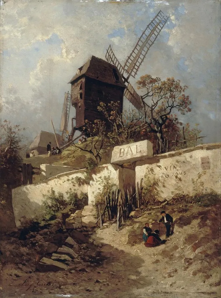 Gemälde Le Moulin de la Galette à Montmartre - Eugène Cicéri | Kunstdruck