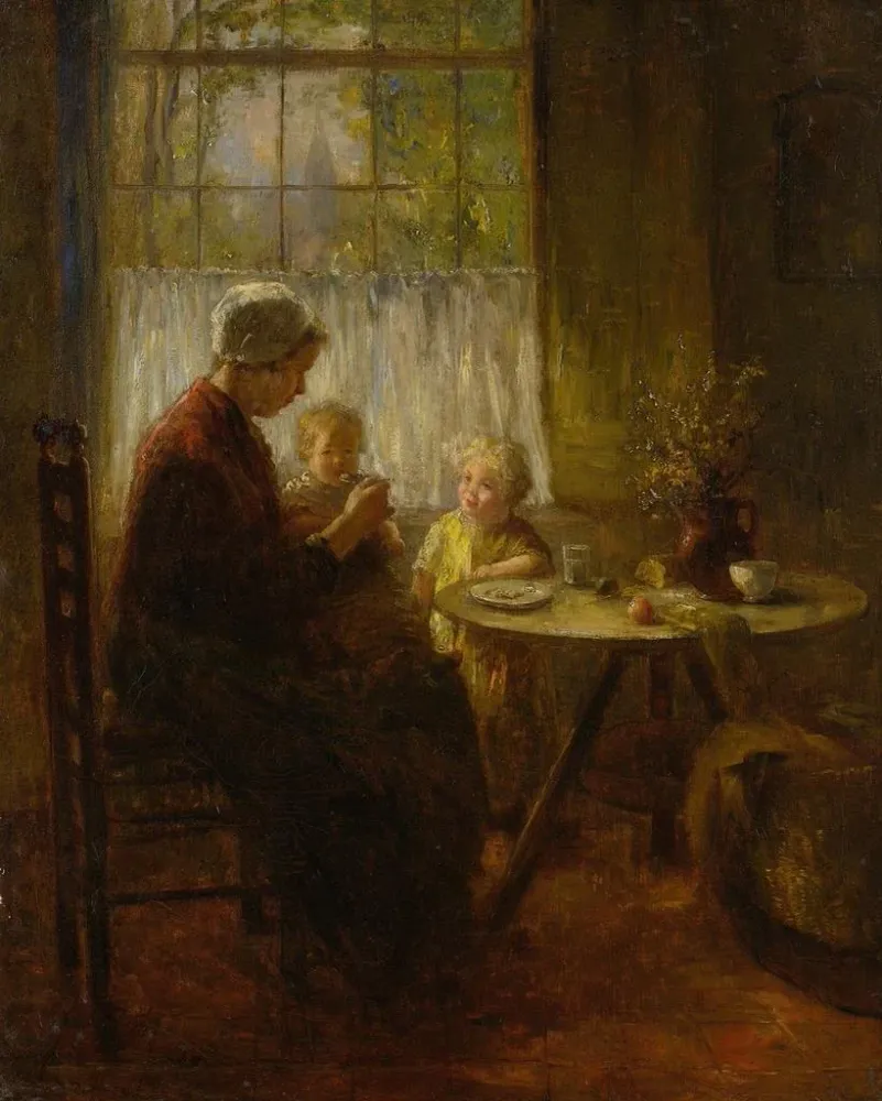 Gemälde Mutter stillt ihr Kind - Bernard de Hoog | Kunstdruck