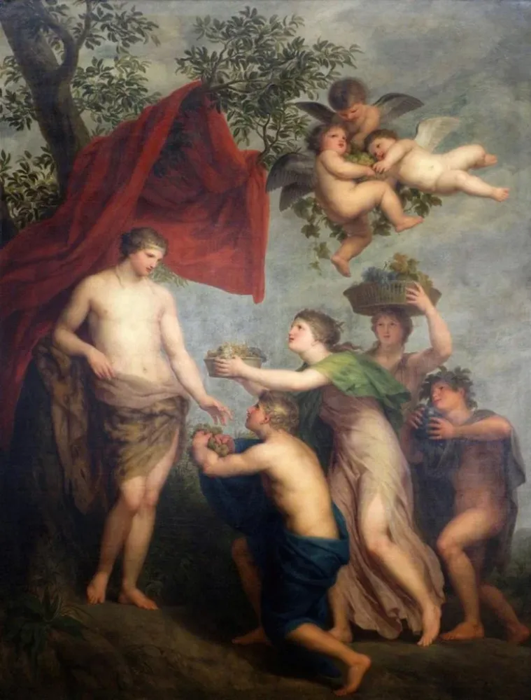 Gemälde Offrande à Bacchus - Andries Cornelis Lens | Kunstdruck