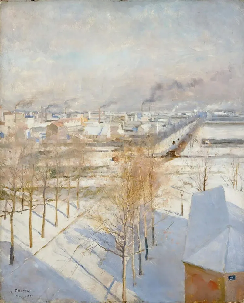 Gemälde Paris unter dem Schnee - Albert Edelfelt | Kunstdruck