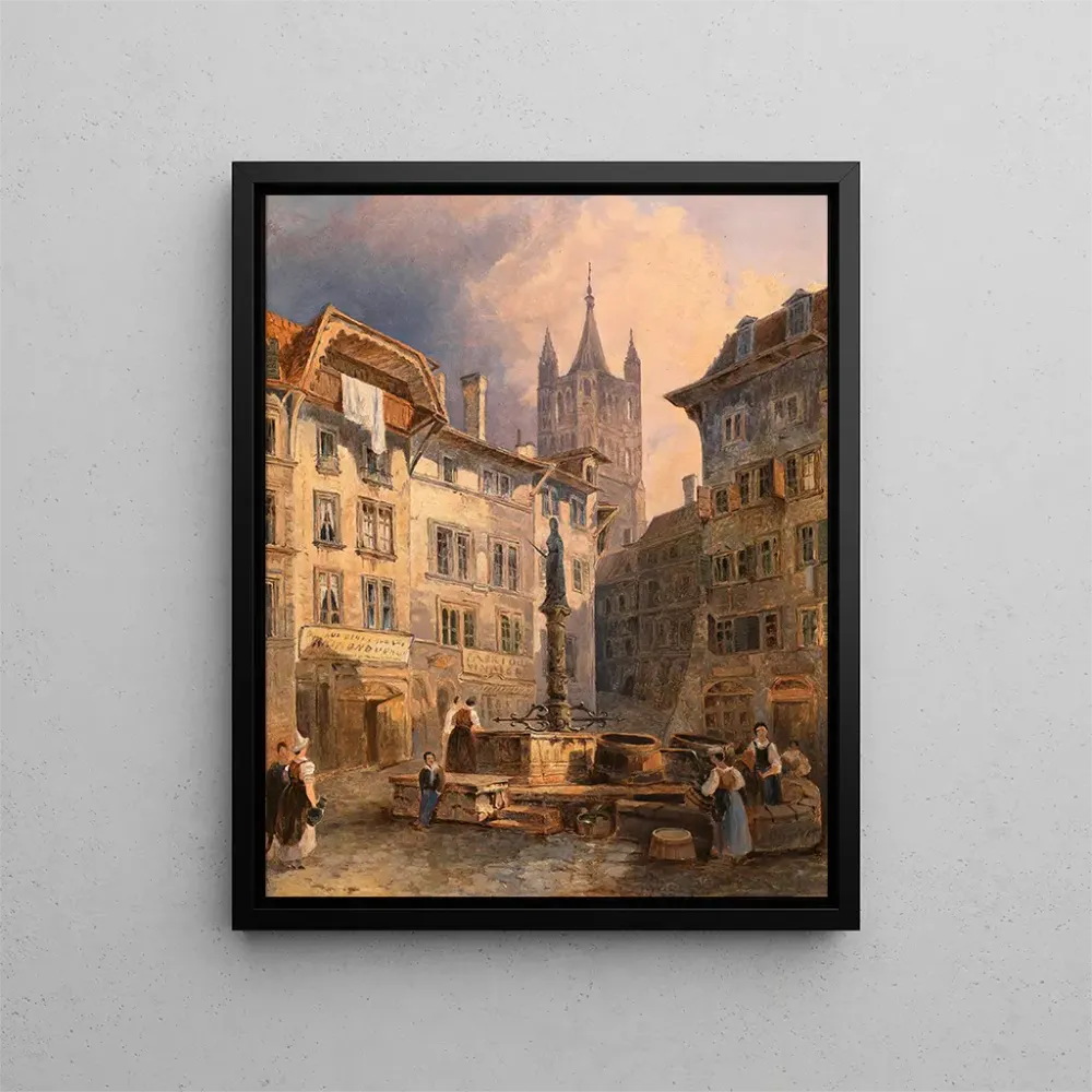 Gemälde Place de Palud à Lausanne - Adalbert Stifter | Kunstdruck