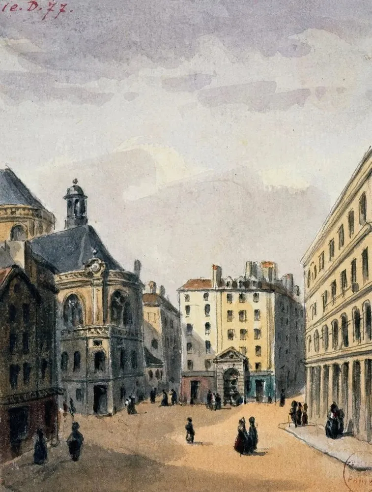 Gemälde Pointe Saint-Eustache und der Brunnen - Auguste Sébastien Bénard | Kunstdruck
