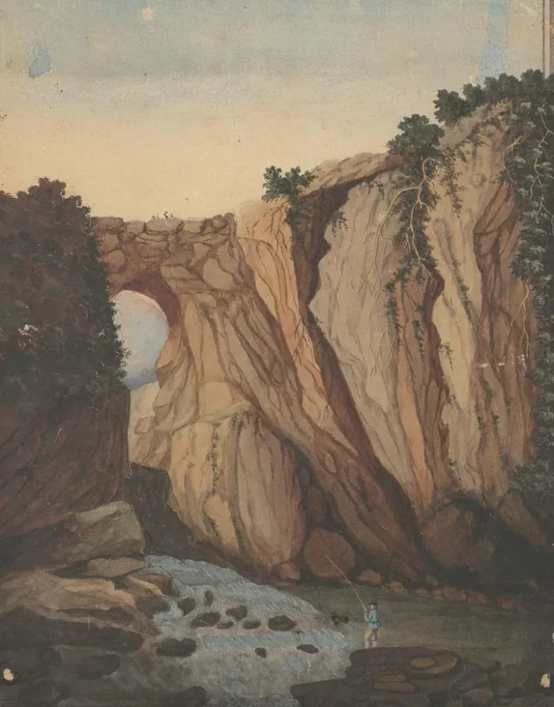 Gemälde Pont naturel de Virginie - Anonyme