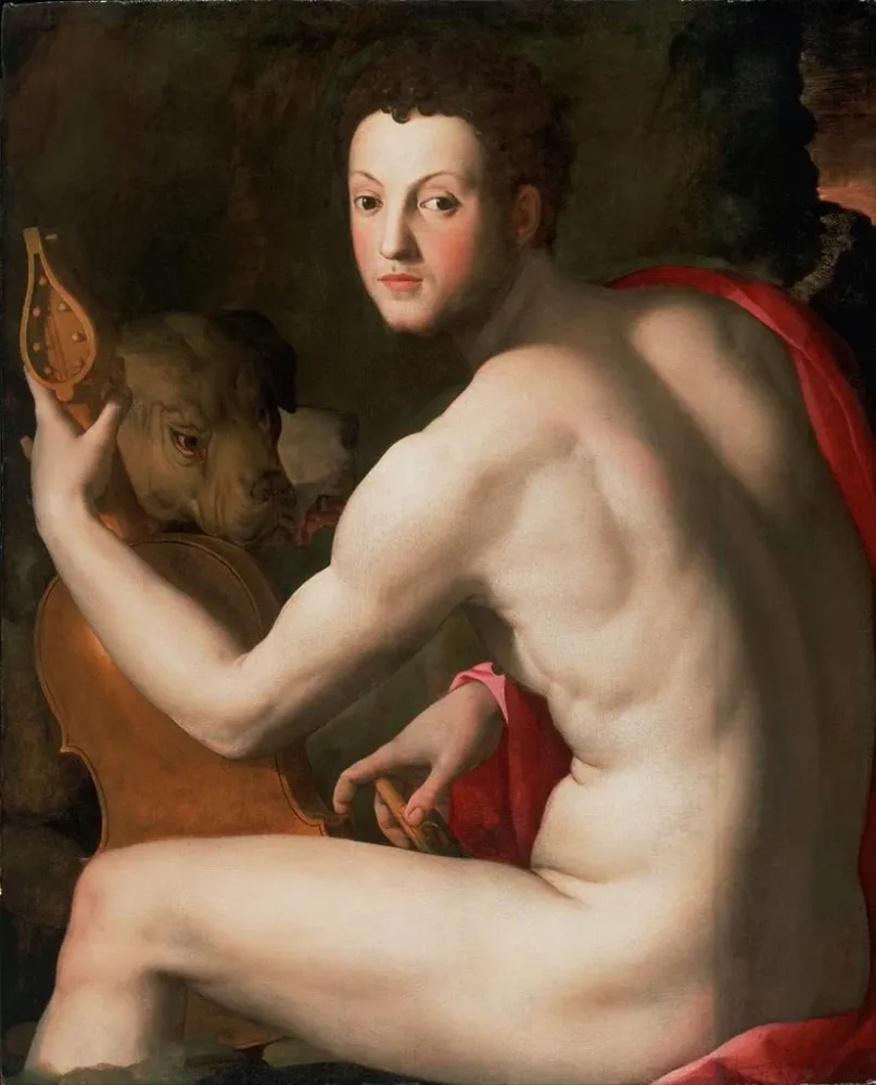 Gemälde Portrait de Cosme Ier de Médicis en Orphée - Agnolo Bronzino | Kunstdruck