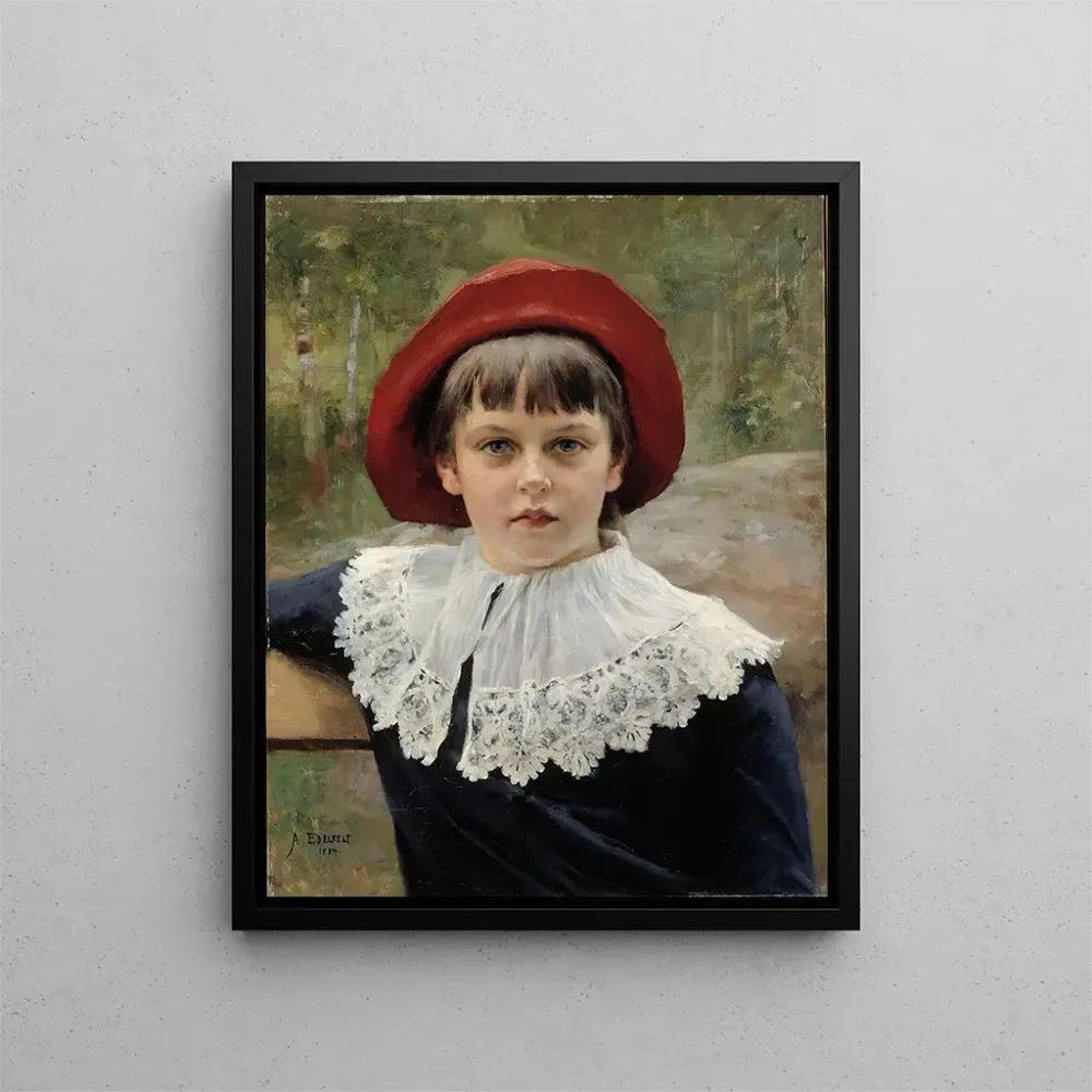Gemälde Portrait der Künstlerin Schwester Berta Edelfelt - Albert Edelfelt | Kunstdruck