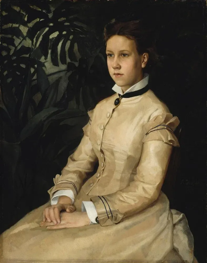 Gemälde Portrait der Künstlerin Schwester Ellen Edelfelt - Albert Edelfelt | Kunstdruck
