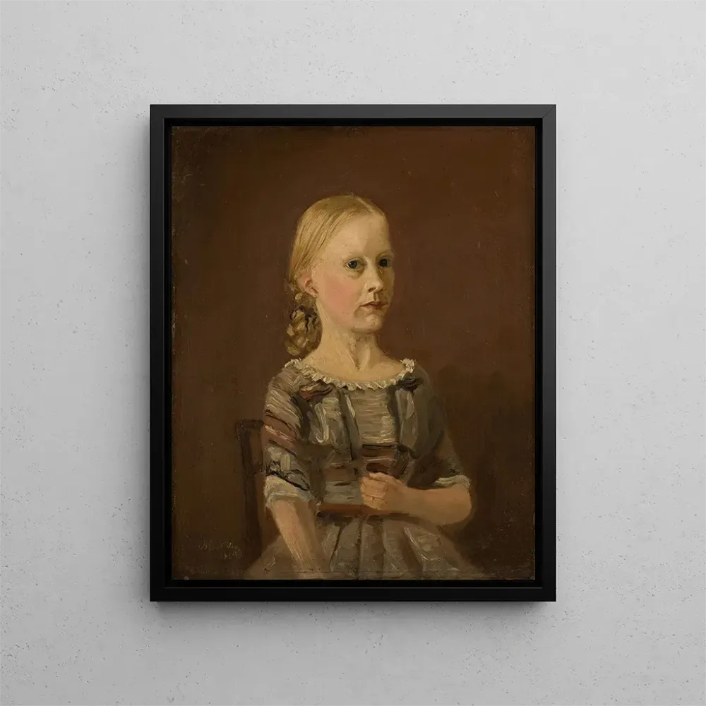 Gemälde Portrait der Kusine des Künstlers, Frau Caterine Kamstrup, 12 Jahre alt - Amaldus Nielsen | Kunstdruck