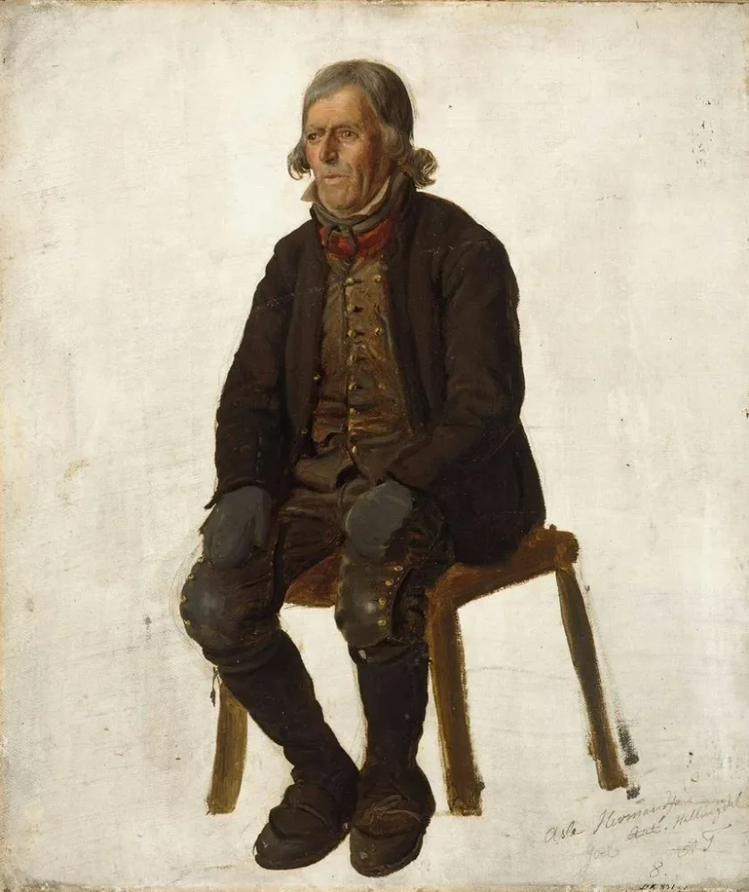 Gemälde Portrait des Asle Hermandsøn de Hallingdal - Adolph Tidemand | Kunstdruck