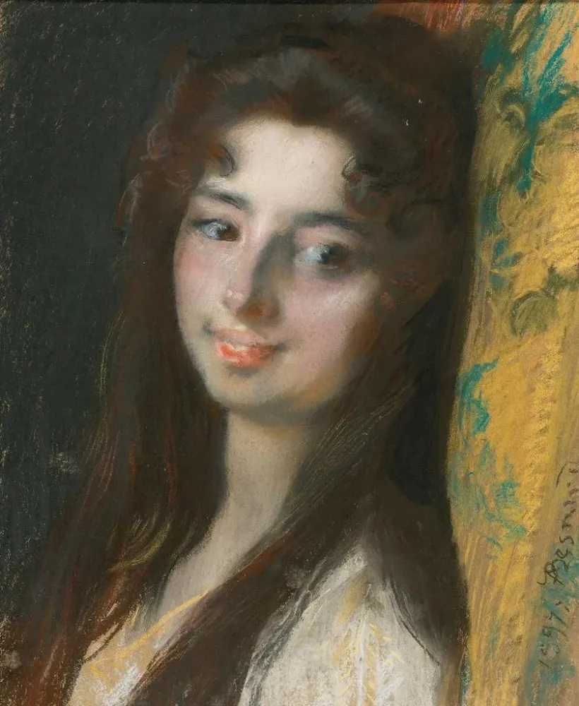 Gemälde Portrait einer Dame - Albert Besnard | Kunstdruck