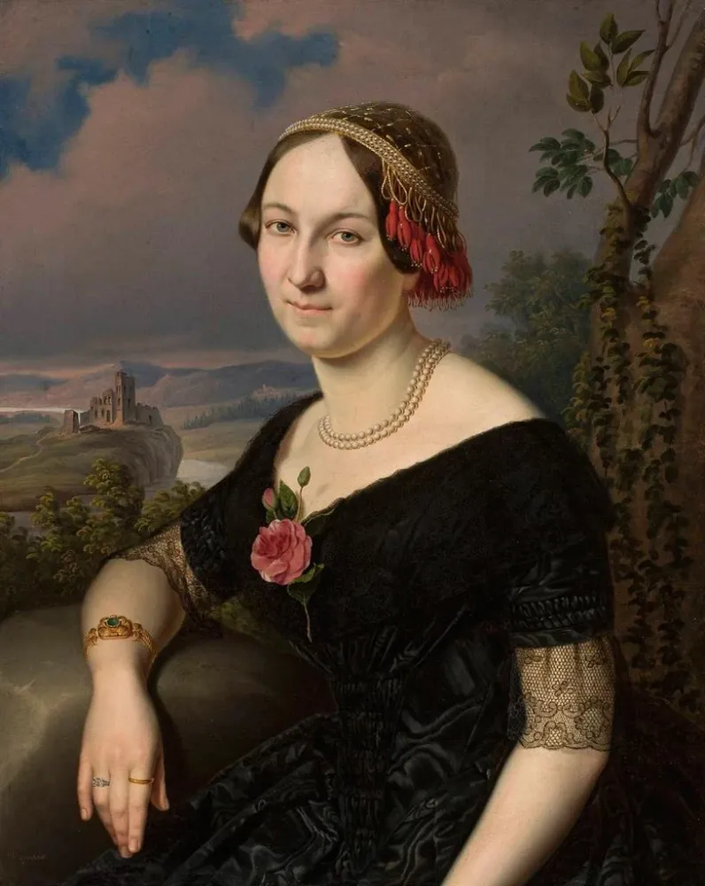 Gemälde Portrait einer Dame - Antoni Murzynowski | Kunstdruck