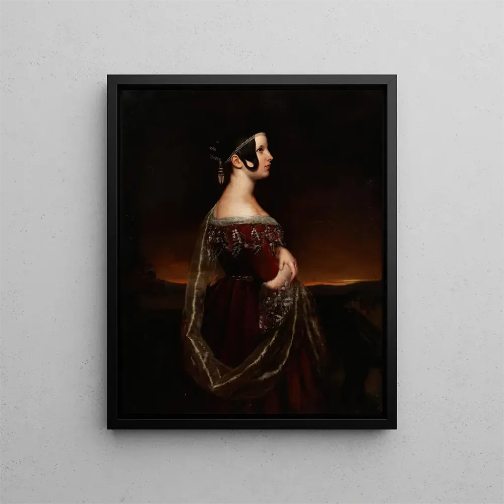 Gemälde Portrait einer Dame mit Perlen - Ary Scheffer | Kunstdruck