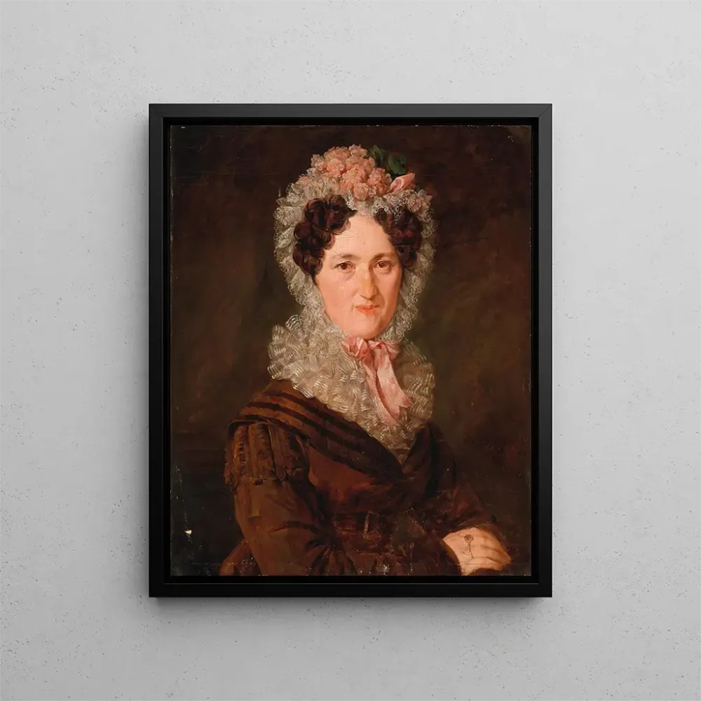 Gemälde Portrait einer Frau mit einer Mafia-Cap - Barbara Krafft | Kunstdruck
