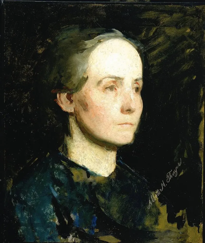 Gemälde Portrait einer Frau Mlle Gertrude Bloede - Abbott Handerson Thayer