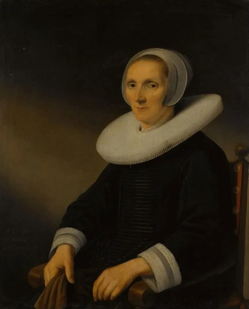 Gemälde Portrait einer Frau wahrscheinlich Jacobmina de Grebber - Anthonie Palamedesz | Kunstdruck