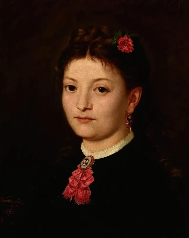 Gemälde Portrait einer jungen Frau - Antoni Kozakiewicz | Kunstdruck