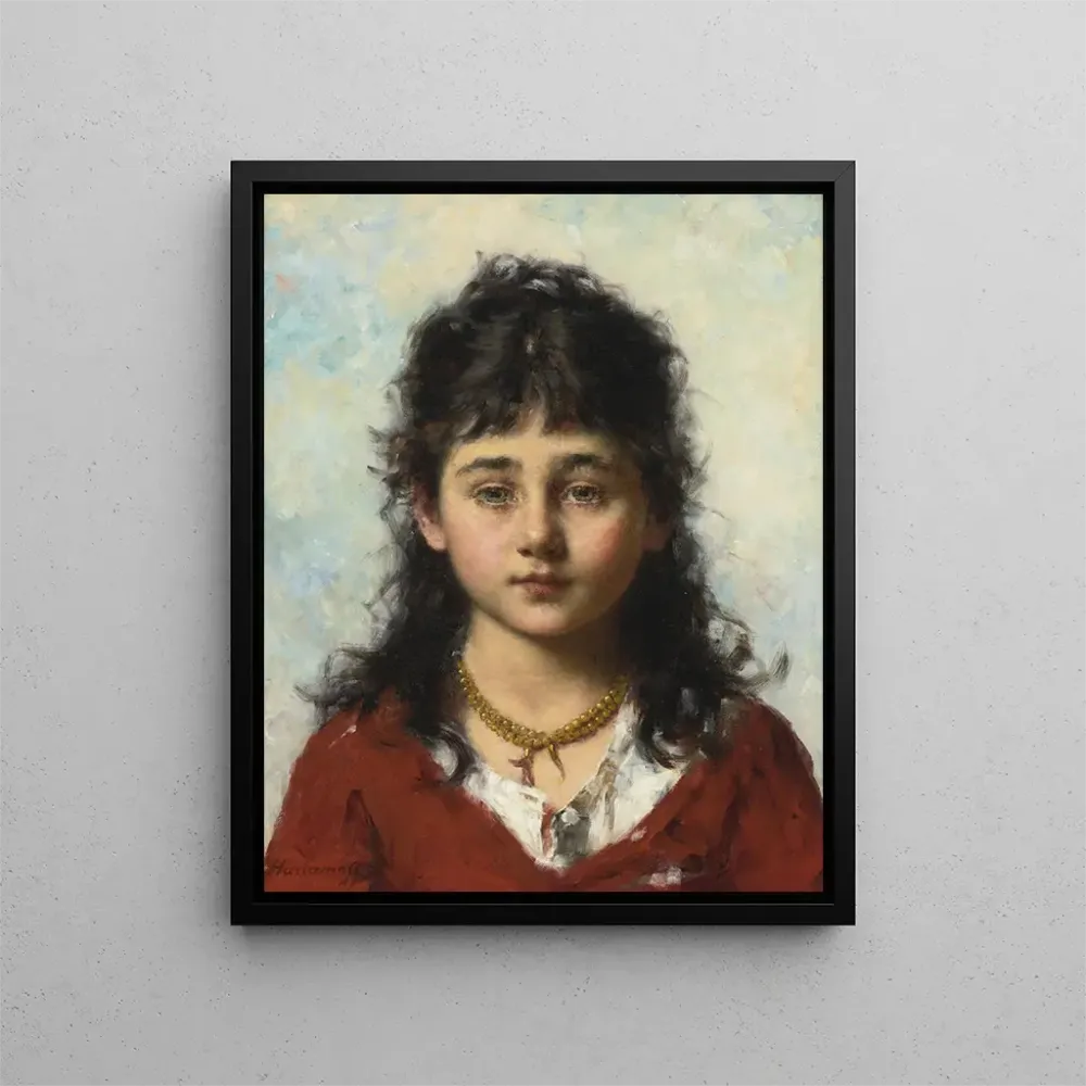 Gemälde Portrait einer jungen Frau mit Halskette - Alexei Harlamoff | Kunstdruck