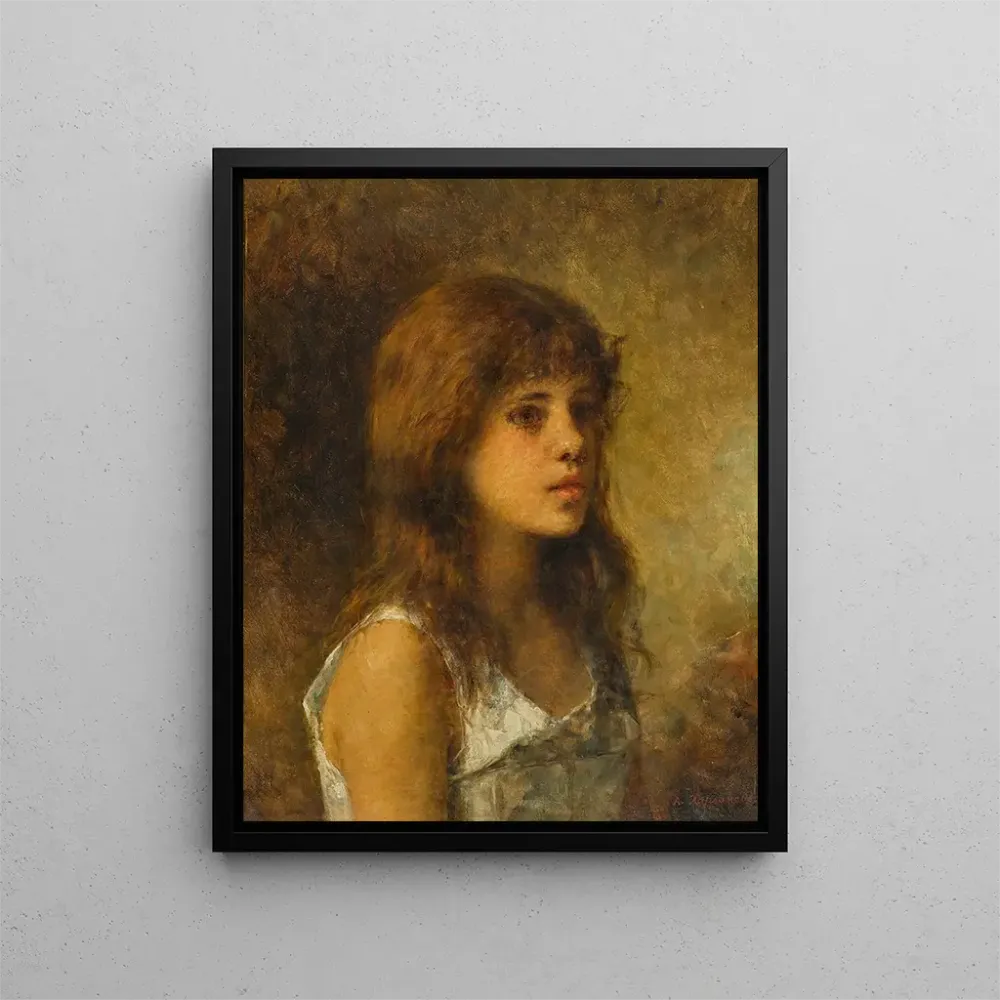 Gemälde Portrait einer Mädchen - Alexei Harlamoff | Kunstdruck