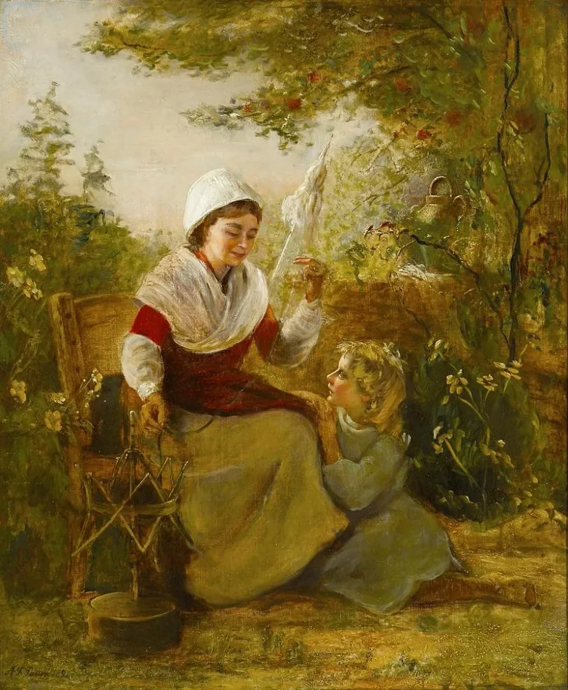 Gemälde Portrait einer Mutter und ihres Kindes - Alfred Fowler Patten | Kunstdruck
