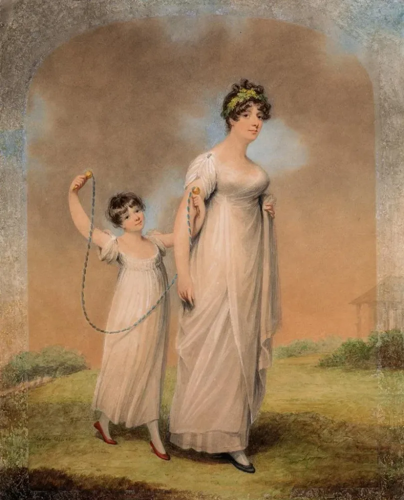 Gemälde Portrait einer Mutter und ihres Kindes - Adam Buck | Kunstdruck