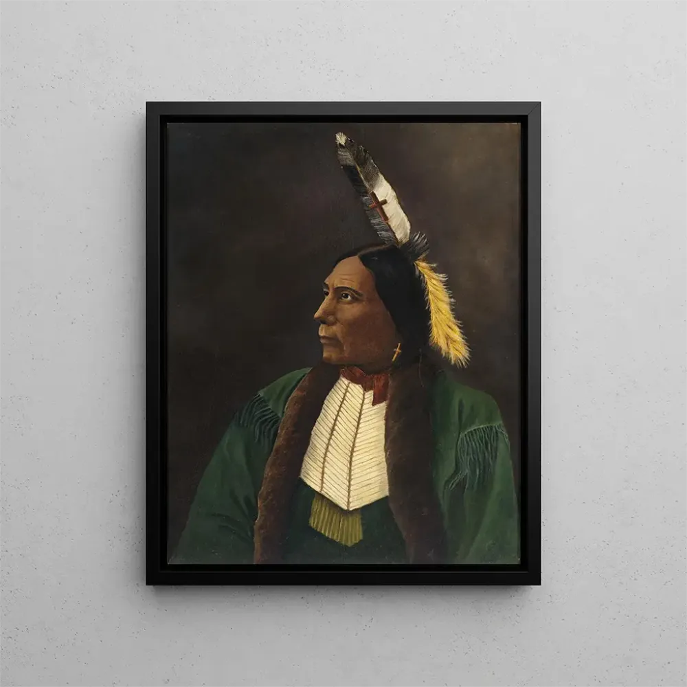 Gemälde Portrait eines amerikanischen Indianers - Anonym | Kunstdruck