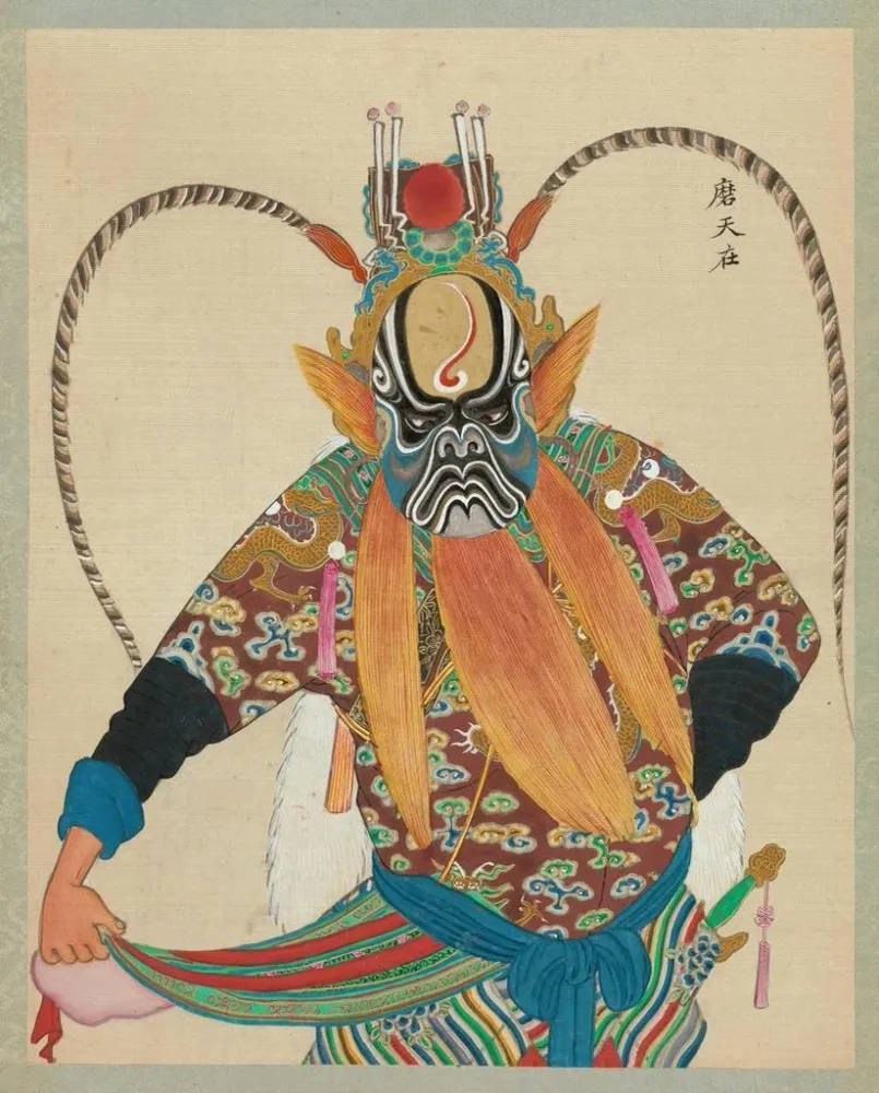 Gemälde Portrait eines Charakters aus der Peking-Oper 2 - Anonym | Kunstdruck