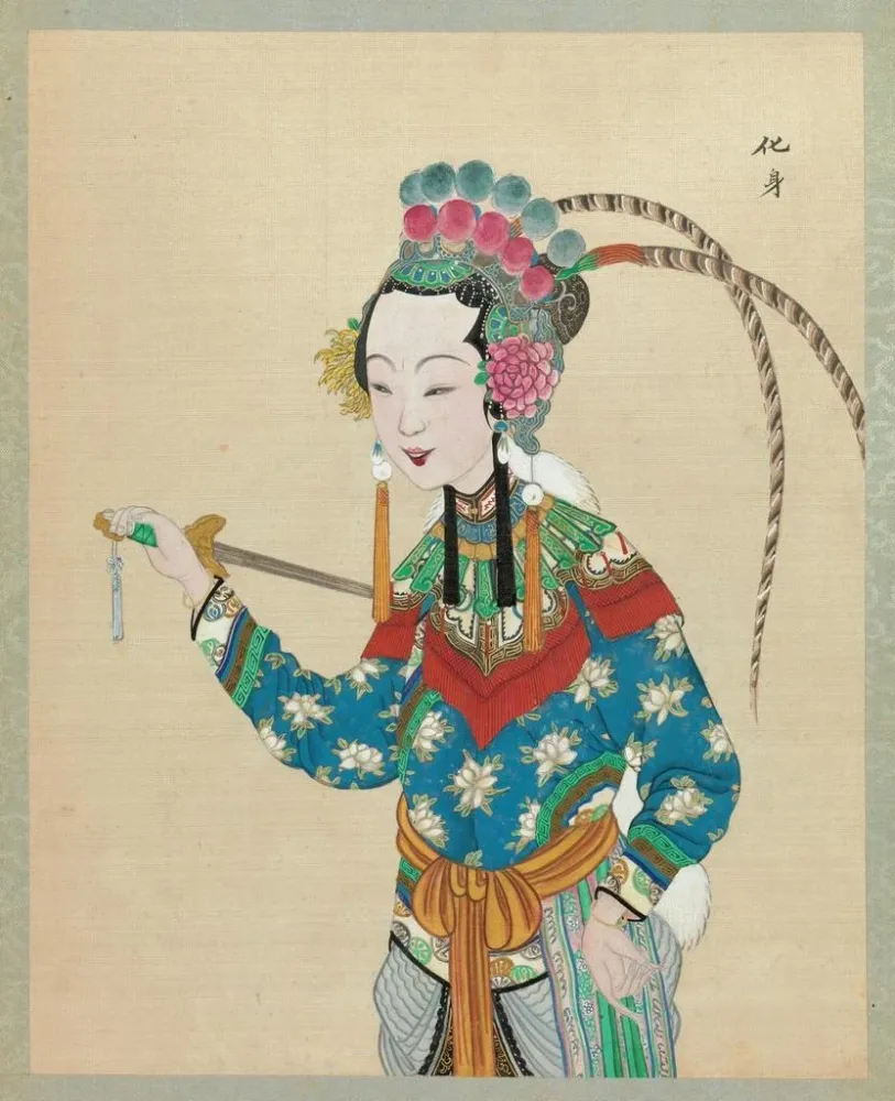 Gemälde Portrait eines Charakters aus der Peking-Oper 14 - Anonym | Kunstdruck