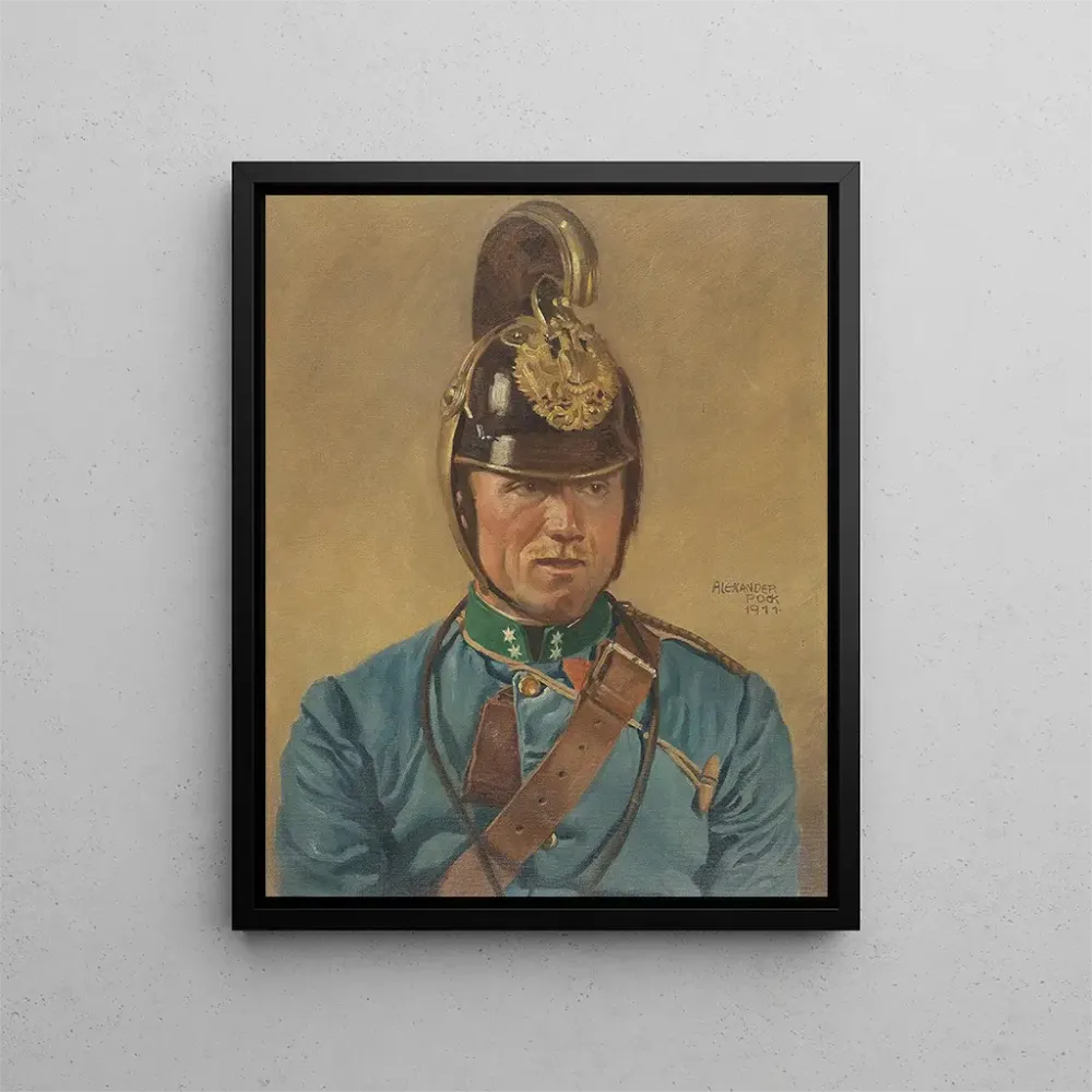 Gemälde Portrait eines Dragonencaporal - Alexander Pock | Kunstdruck