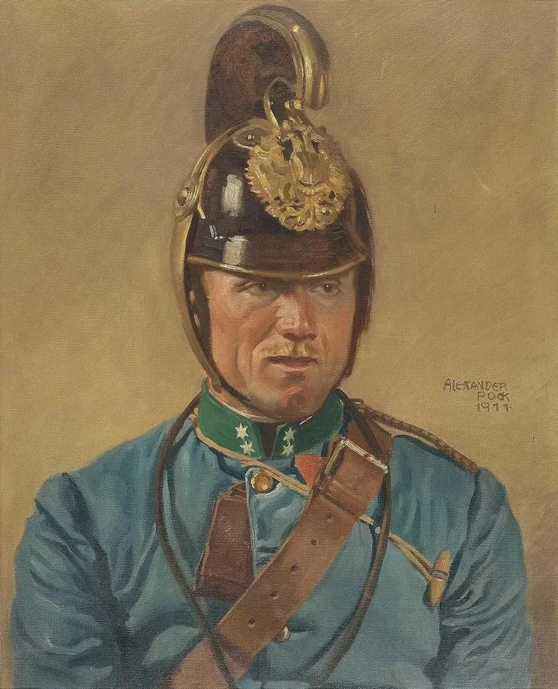 Gemälde Portrait eines Dragonencaporal - Alexander Pock | Kunstdruck