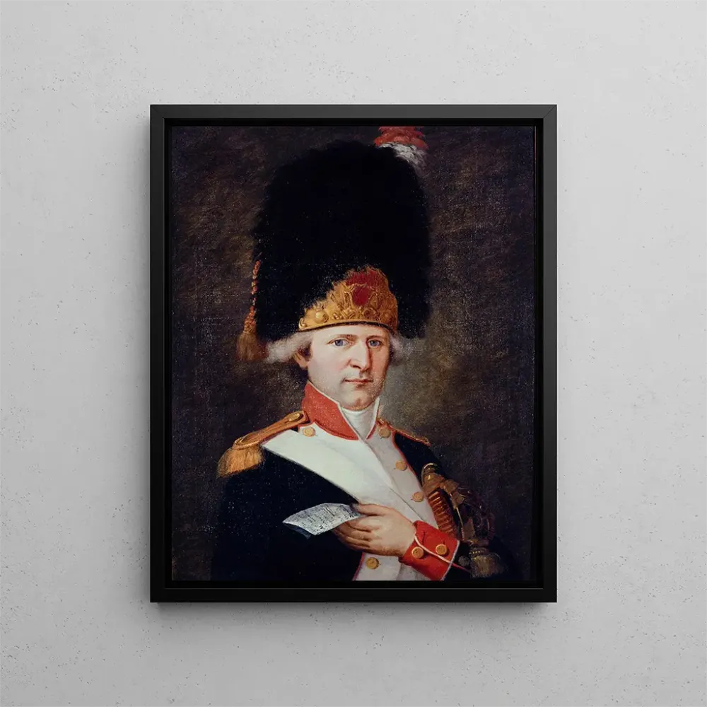 Gemälde Portrait eines Grenadiers, der eine Quittung hält - E Lussigny | Kunstdruck