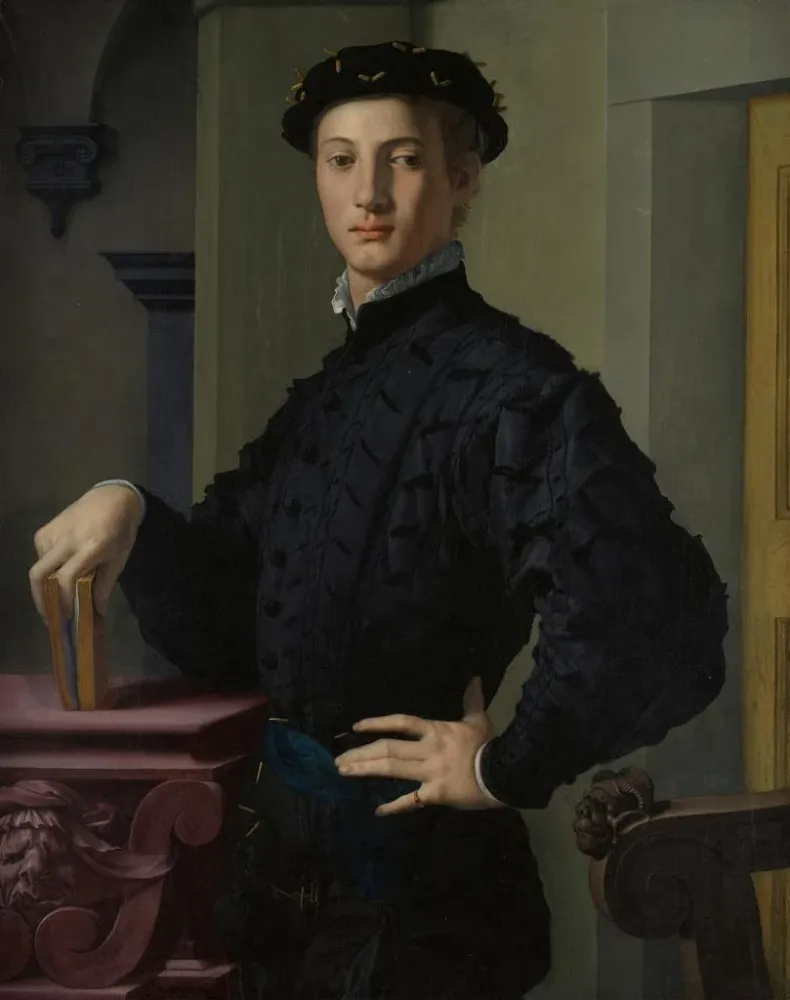 Gemälde Portrait eines jungen Mannes - Agnolo Bronzino